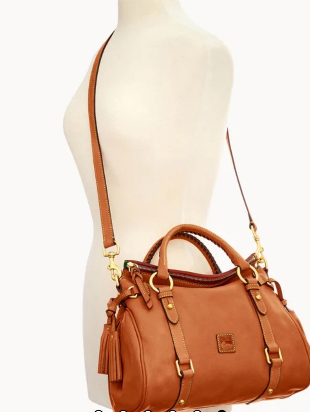 Dooney & Bourke Florentine Leather Large Satchel with Gold Hardware - Picture 16 of 16